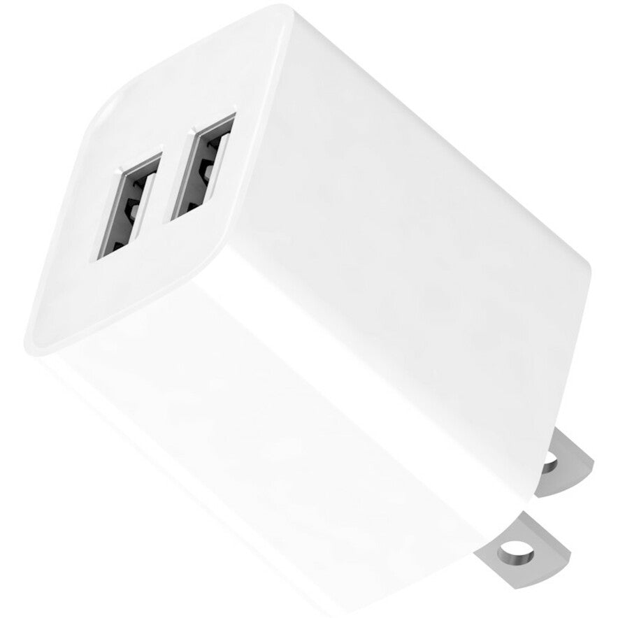 4XEM 4XRLC52612WW 12W Dual USB-A Wall Charger - White, Fast Charging for Smartphones and Tablets