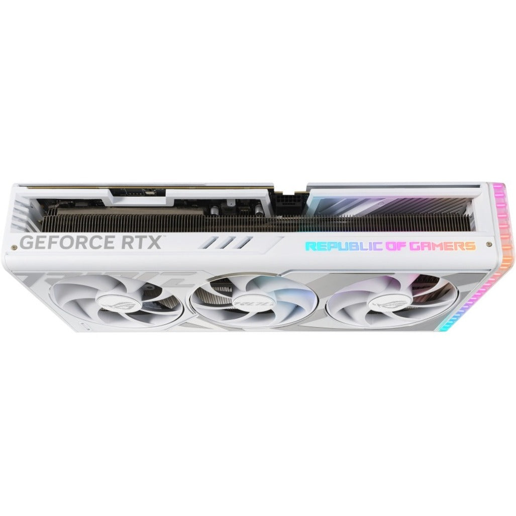 Asus ROG ROG-STRIX-RTX4080-O16GWHT Strix GeForce RTX 4080 16GB GDDR6X White OC Edition Gaming Graphics Card, PCIe 4.0, HDMI 2.1a, DisplayPort 1.4a