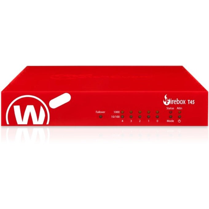 WatchGuard WGT48033-US Firebox T45-W-PoE Network Security/Firewall Appliance, 3 Year Basic Security Suite, Gigabit Ethernet, IEEE 802.11ax, USB, 5 Ports