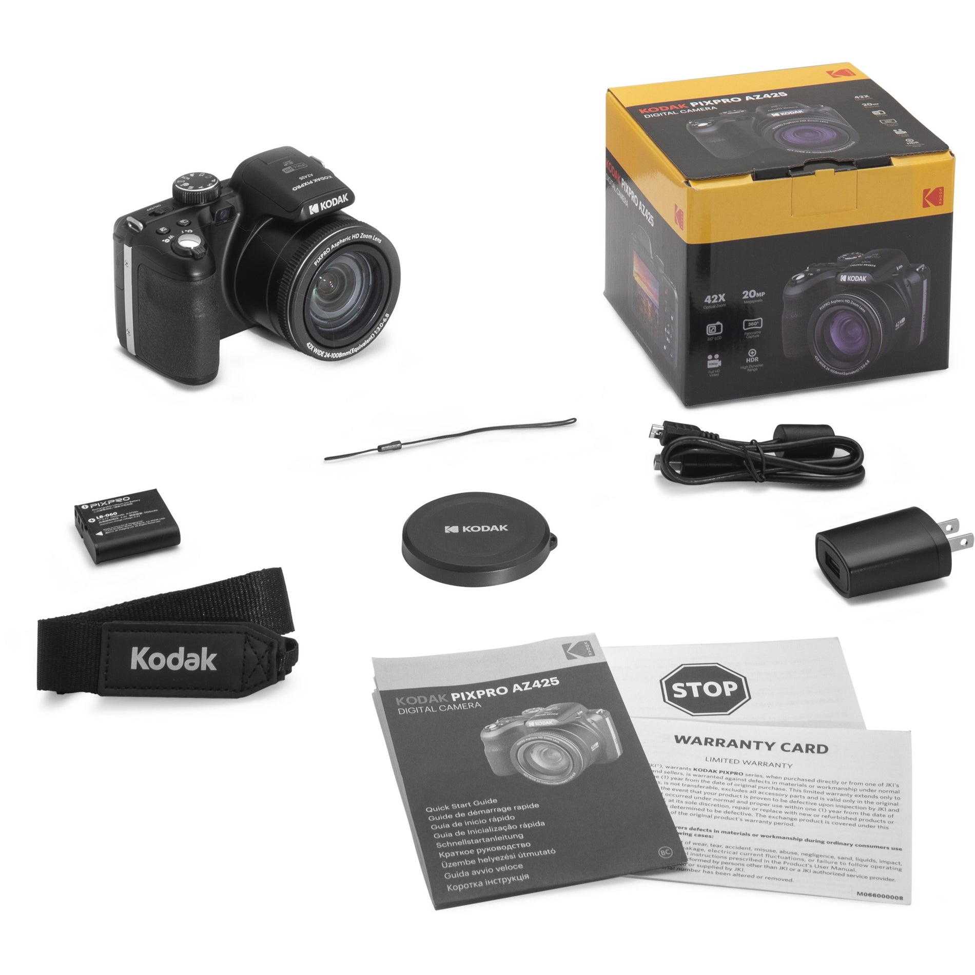 Kodak AZ425-BK PIXPRO Astro Zoom Bridge Camera, 20.7MP, 42x Optical Zoom, Full HD Video