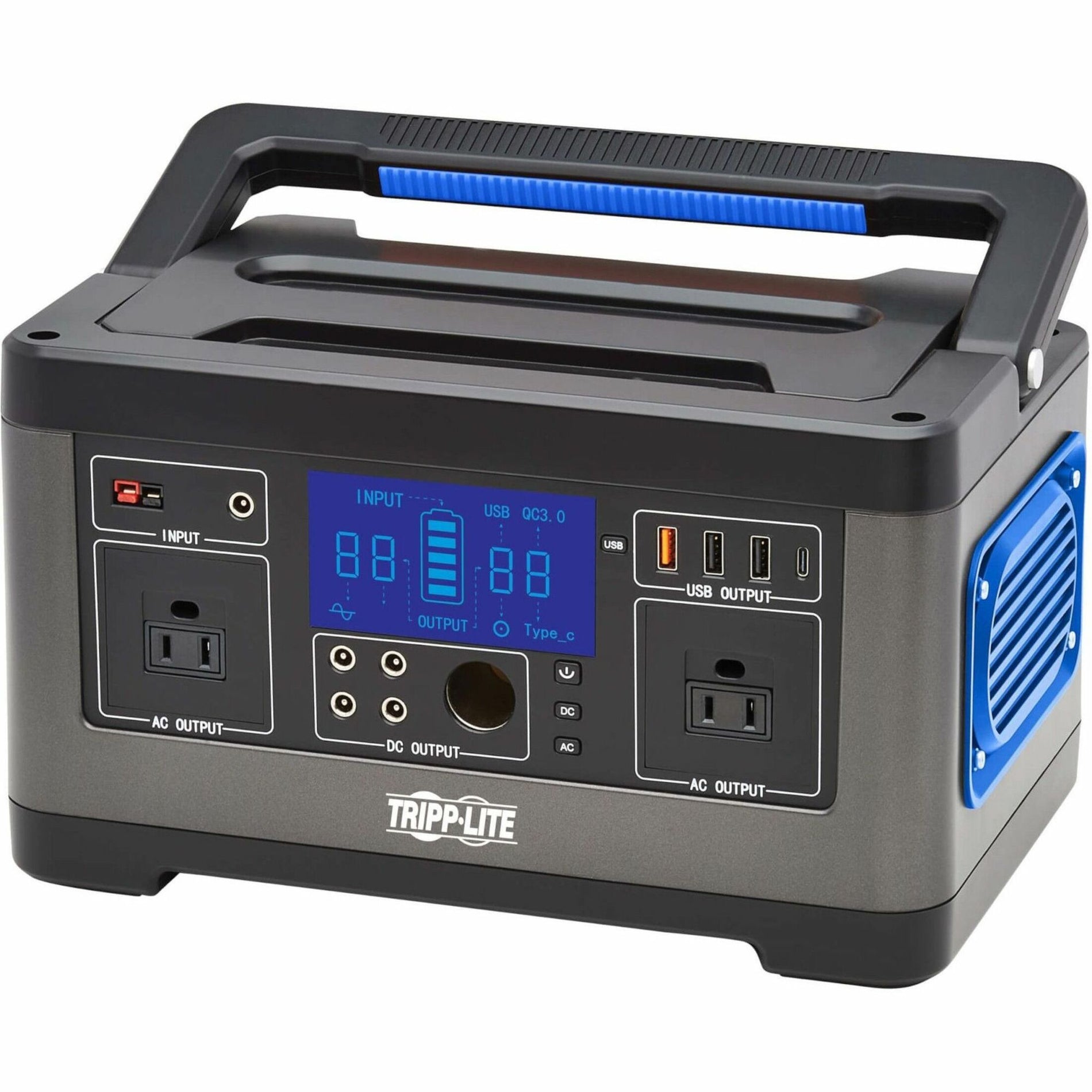 Tripp Lite GC500L Portable Power Station 500W, Lithium-Ion (NMC), AC, DC, USB-A, USB-C, QC 3.0