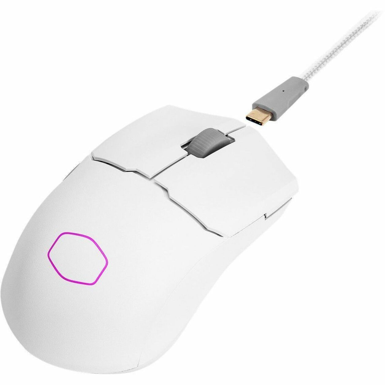 Cooler Master MM-712-WWOH1 MM712 Gaming Mouse, Rechargeable, 19000 dpi, Bluetooth 5.1, White