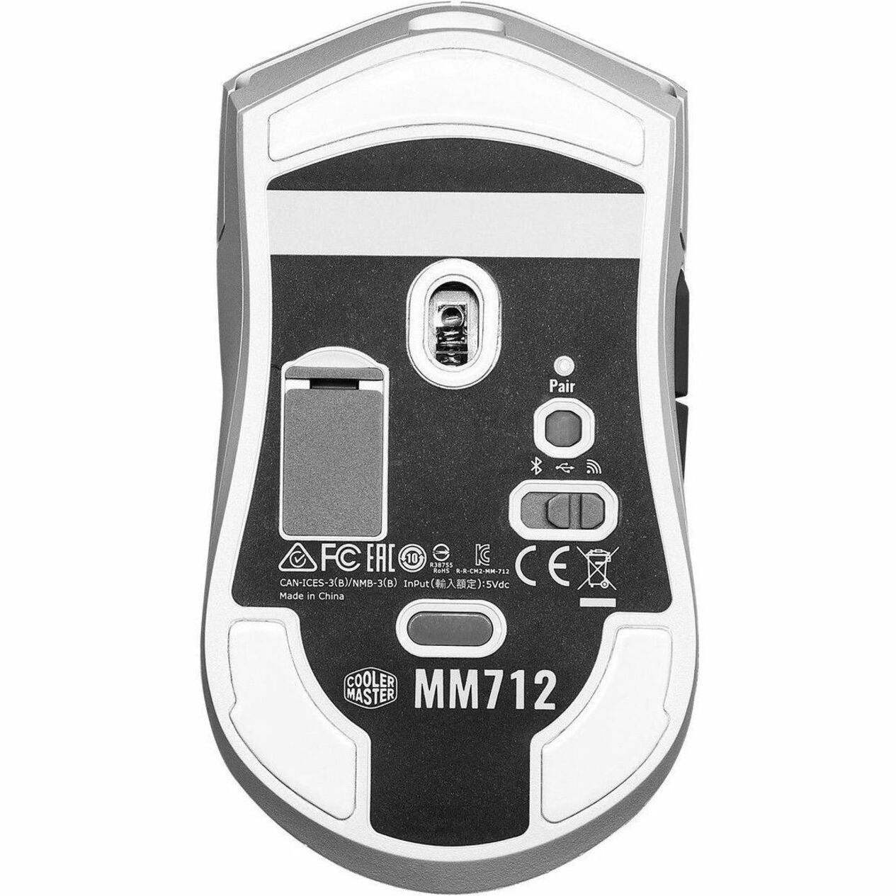 Cooler Master MM-712-WWOH1 MM712 Gaming Maus Wiederaufladbar 19000 dpi Bluetooth 5.1 Weiß 
