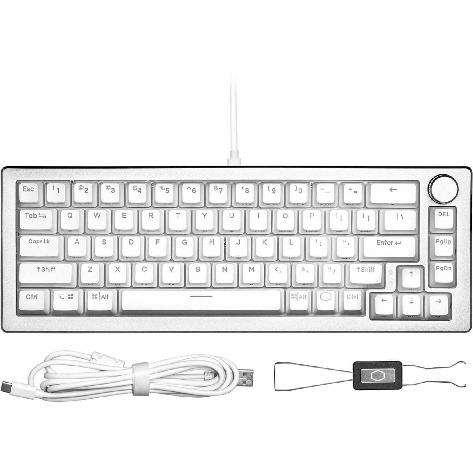 Cooler Master CK-720-SKKR1-US CK720 65% Gaming Keyboard, RGB LED Backlight, Precision Dial, Detachable Cable