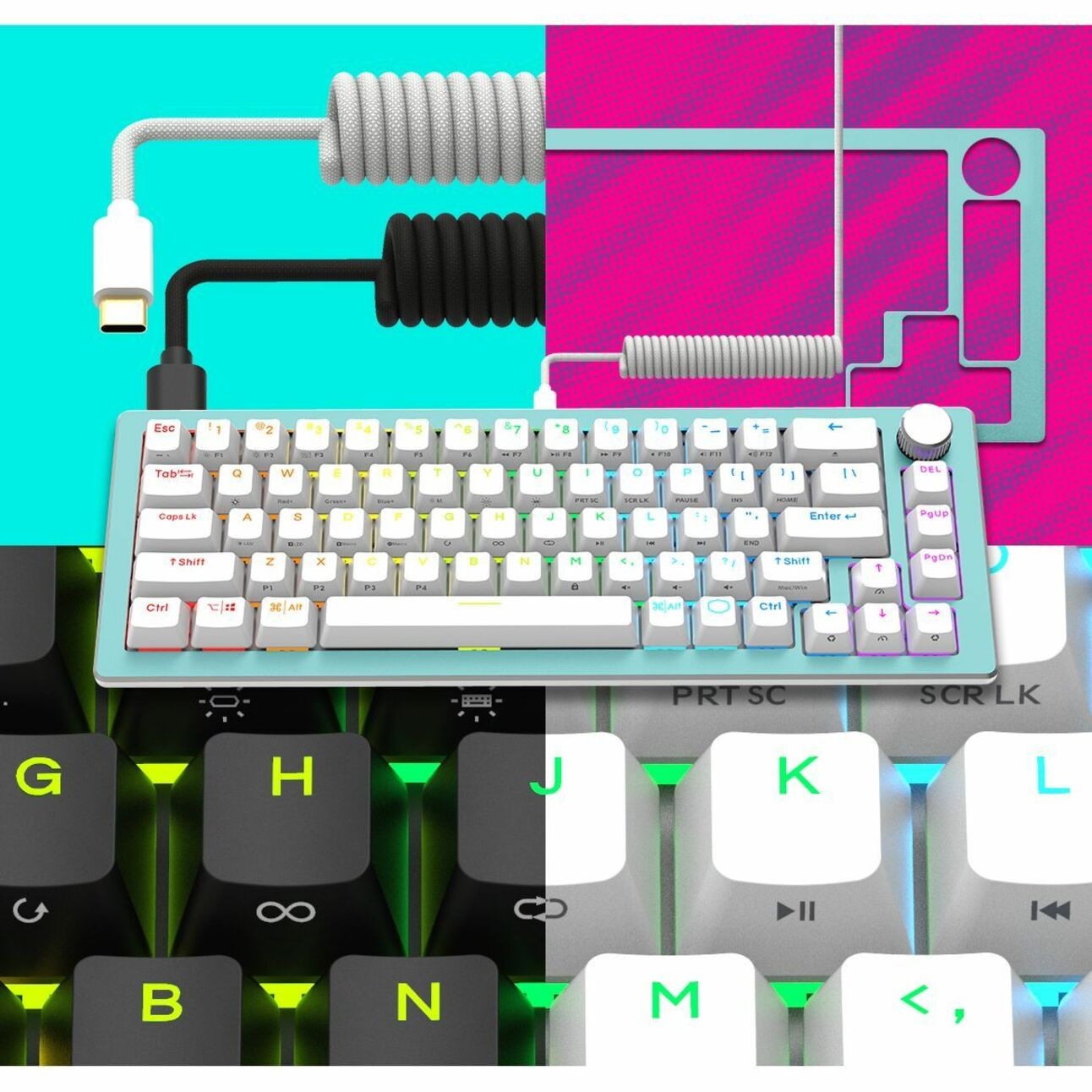 Cooler Master CK-720-GKKM1-US CK720 65% Gaming Keyboard, RGB LED Backlight, Mechanical/MX Keyswitch Technology