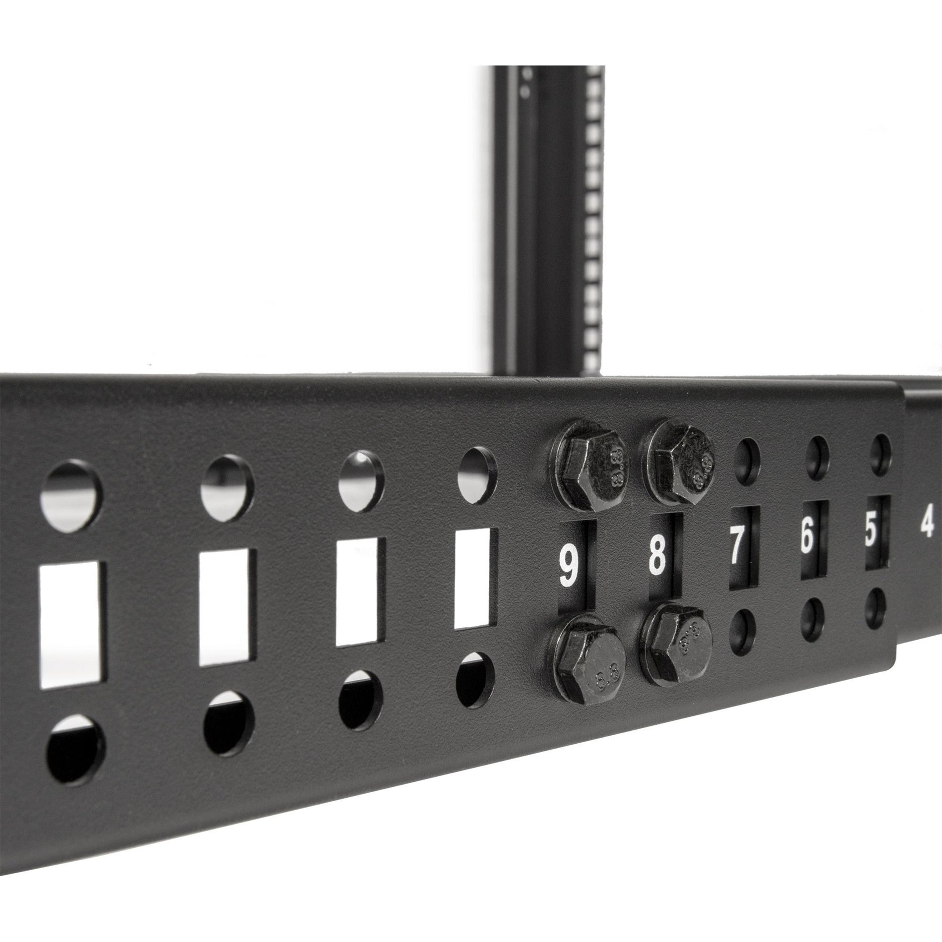 Rocstor Y10E025-B1 SolidRack 42U Open Frame Rack - Adjustable Depth, Casters, Cable Management