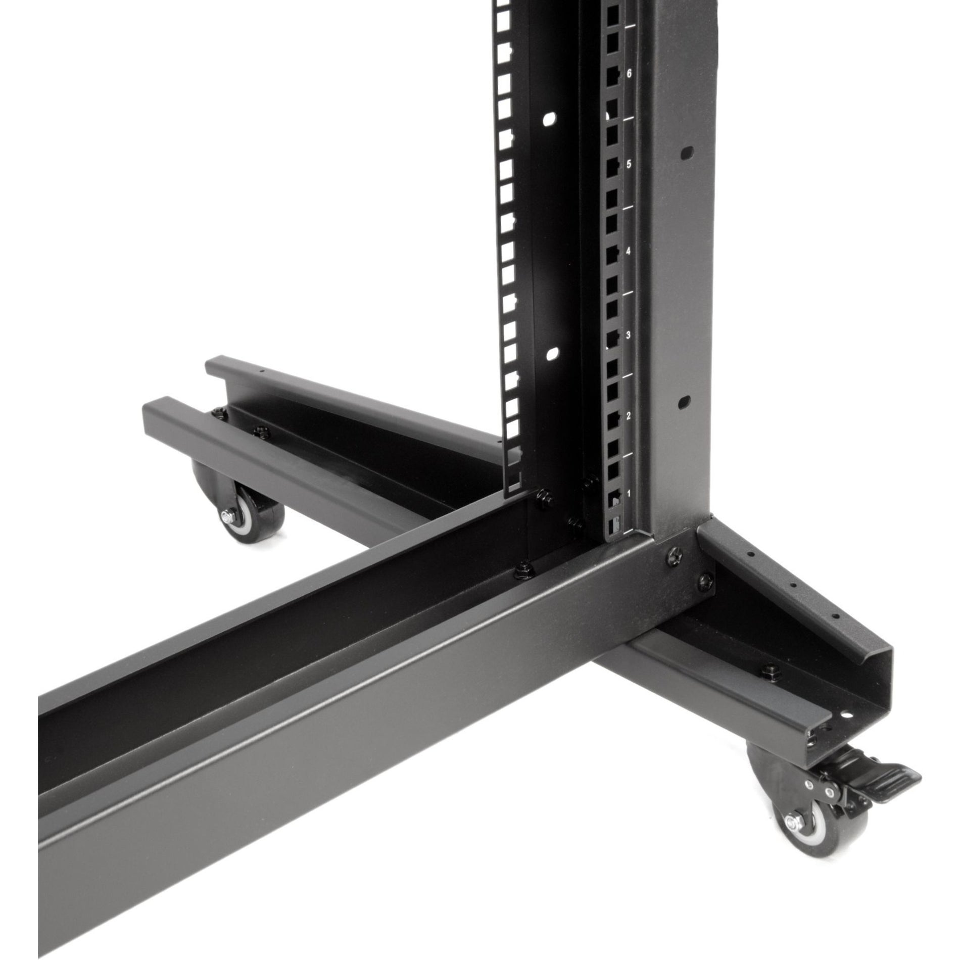 Rocstor Y10E030-B1 SolidRack 2-Post Server Rack With Casters - 42U, Heavy Duty, Open Frame, Network Equipment, Switch, Server, Patch Panel, Router, KVM Switch, LAN Switch