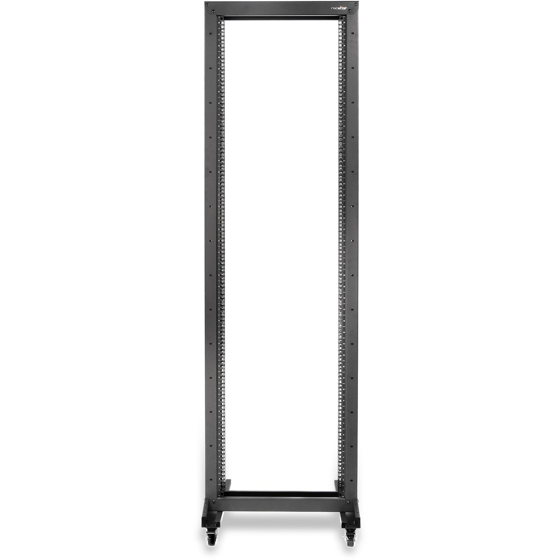 Rocstor Y10E030-B1 SolidRack 2-Post Server Rack With Casters - 42U, Heavy Duty, Open Frame, Network Equipment, Switch, Server, Patch Panel, Router, KVM Switch, LAN Switch