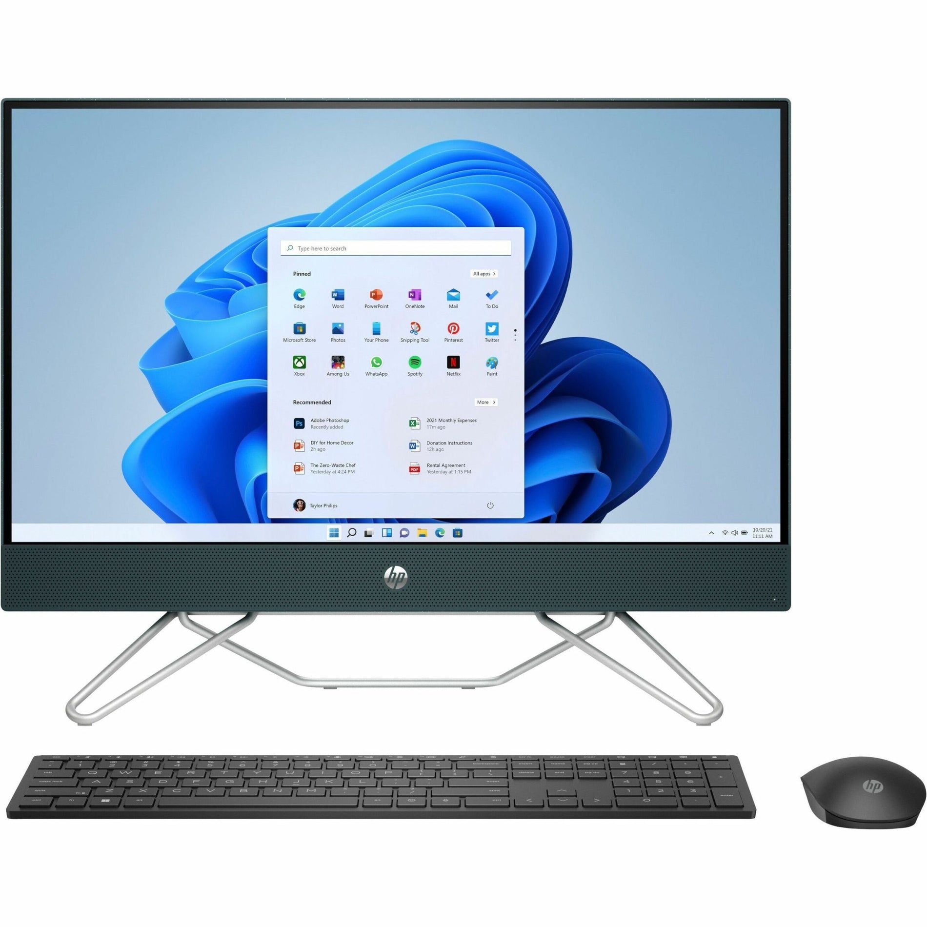 HP All-in-One 24-cb0092ds Bundle All-in-One PC, Windows 11 Home, Intel UHD Graphics 605 DDR4 SDRAM, IEEE 802.11ax