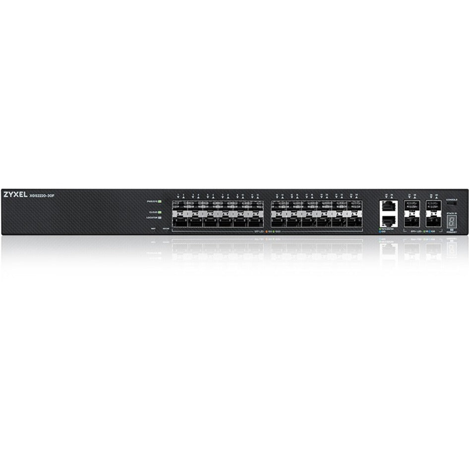 ZYXEL XGS2220-30F 24-port SFP L3 Access Switch with 6 10G Uplink, Gigabit Ethernet, Rack-mountable