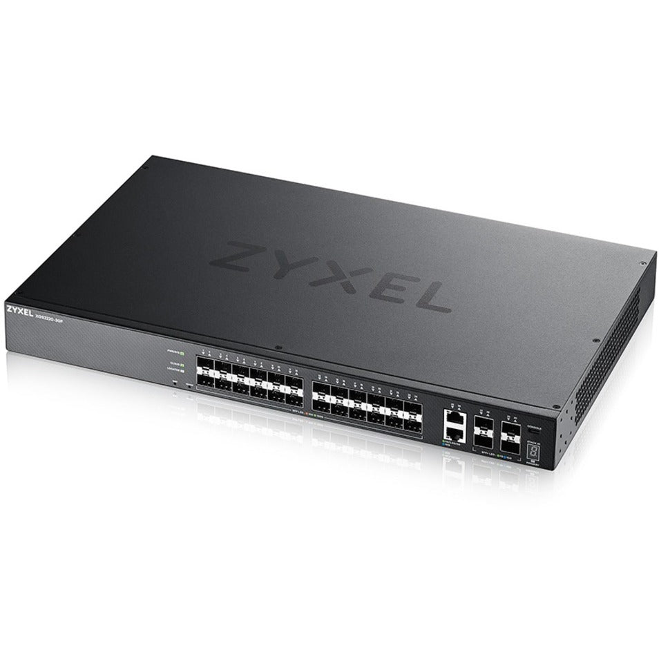 ZYXEL XGS2220-30F 24-port SFP L3 Access Switch with 6 10G Uplink, Gigabit Ethernet, Rack-mountable