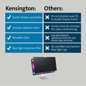 Kensington K50740WW SA270 Privacy Screen for Studio Display, 2-Year Warranty, Reusable, Bubble-Free, Blue Light Reduction, Antimicrobial