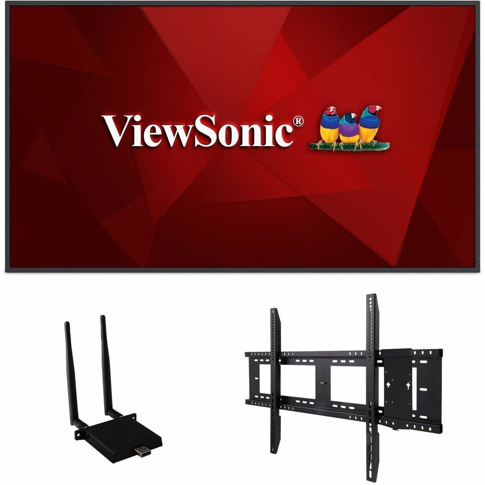 ViewSonic CDE4330-E1 Digital Signage Display, 4K, Integrated Software, WiFi Adapter and Fixed Wall Mount