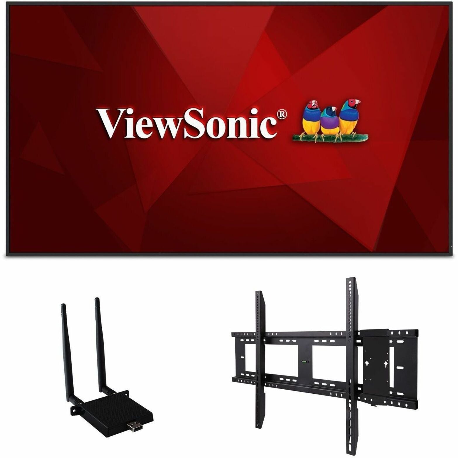 ViewSonic CDE5530-E1 Digital Signage Display, 4K, Integrated Software, WiFi Adapter and Fixed Wall Mount