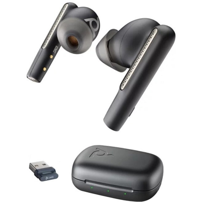 Poly 220759-01 Voyager Free 60 UC Earset, True Wireless Bluetooth 5.3 Earbuds with Active Noise Canceling, Qi Wireless Charging, and Wideband Audio