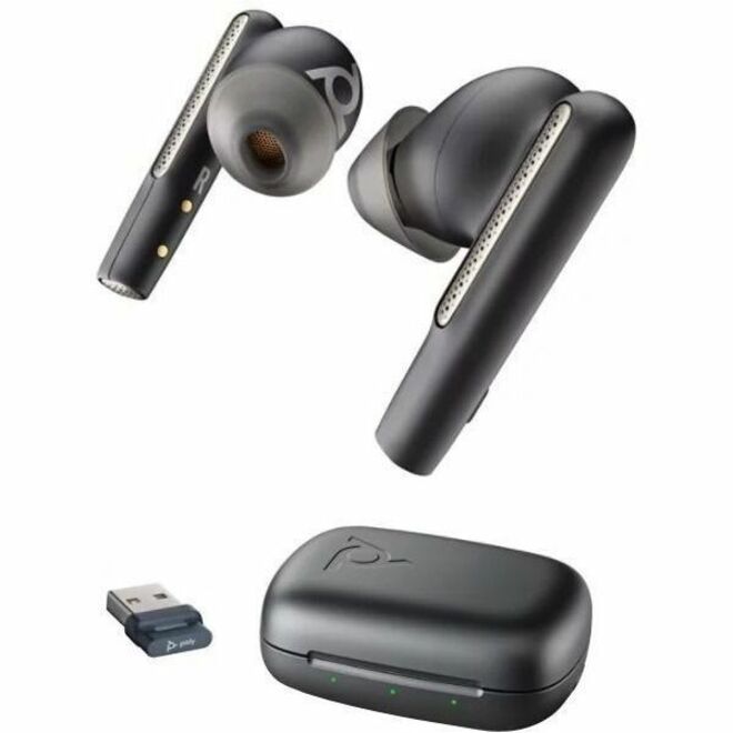 Plantronics 220757-02 Voyager Free 60 UC Earset, Wireless Bluetooth Earbuds with Gesture Control, Noise Canceling, and Qi Wireless Charging