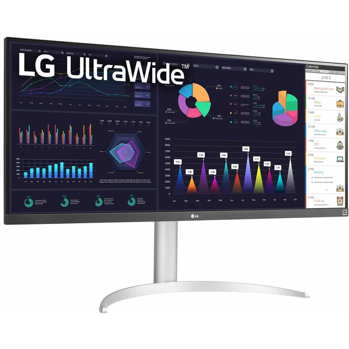 LG 34WQ650-W.AUS Ultrawide 34" LCD Monitor, 100Hz, IPS with HDR 400 Compatibility, AMD FreeSync, USB Type-C
