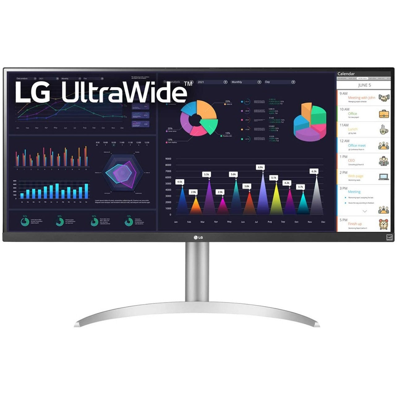 LG 34WQ650-W.AUS Ultrawide 34 LCD Monitor, 100Hz, IPS with HDR 400 Compatibility, AMD FreeSync, USB Type-C