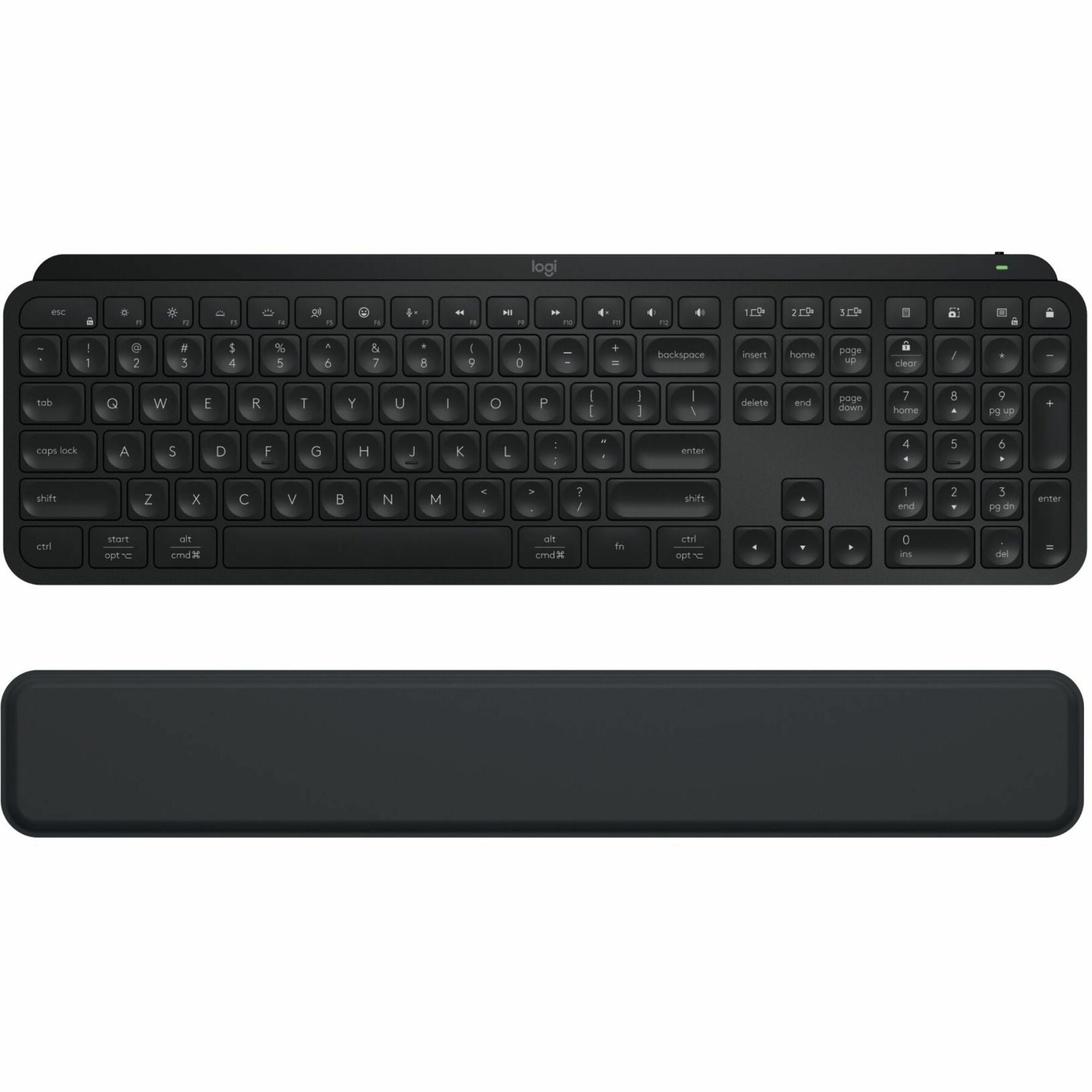 Logitech 920-012274 MX Keys S Combo - Performance Wireless Keyboard and Mouse with Palm Rest, Full-Size, Spill Resistant, Rechargeable Battery