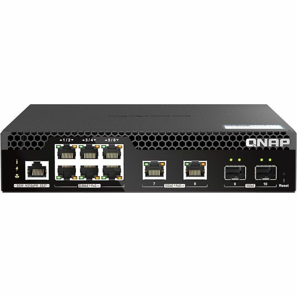 QNAP QSW-M2106PR-2S2T-US QSW-M2106PR-2S2T Ethernet Switch, 8 Ports, 10Gigabit Ethernet, 2.5Gigabit Ethernet, PoE++