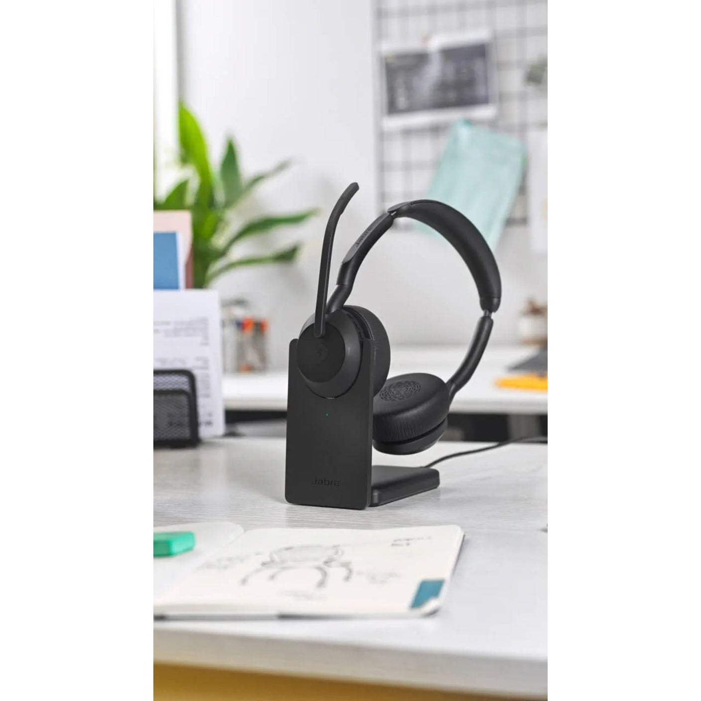 Jabra Evolve2 55 ヘッドセット、ステレオサウンド、ノイズ