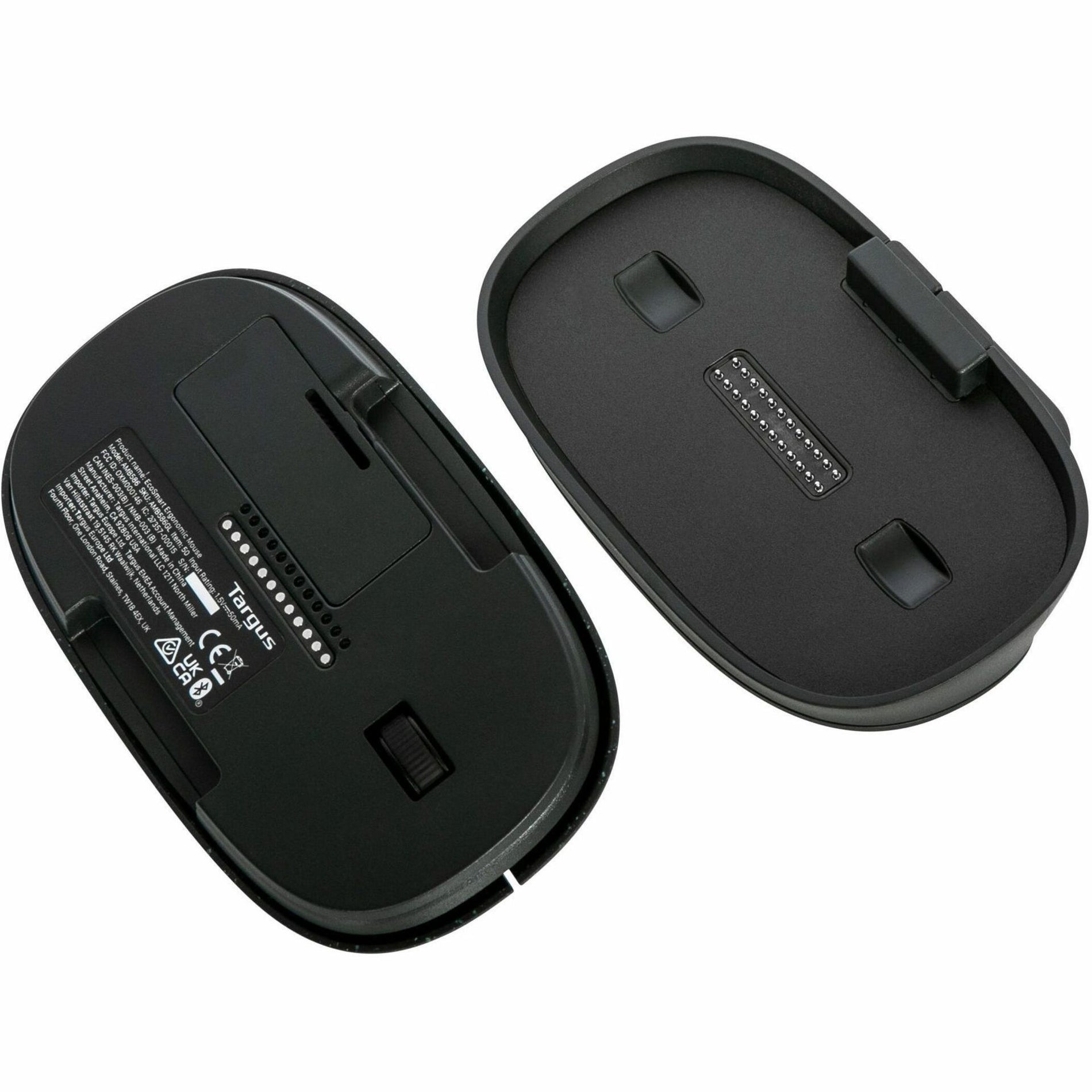 Targus AMB586GL ErgoFlip EcoSmart Mouse, Symmetrical Mid Size Bluetooth Wireless Mouse with 4000 dpi Optical/BlueTrace, 2 Year Warranty