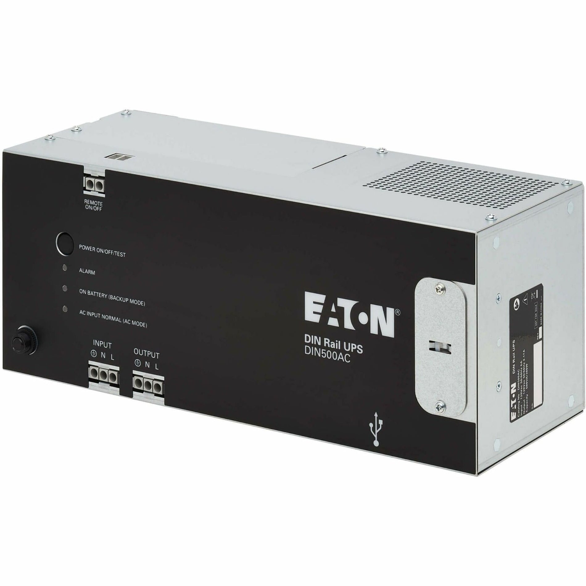 Eaton DIN500AC General Purpose UPS, 500VA DIN Rail UPS, 2 Year Warranty, RoHS Certified