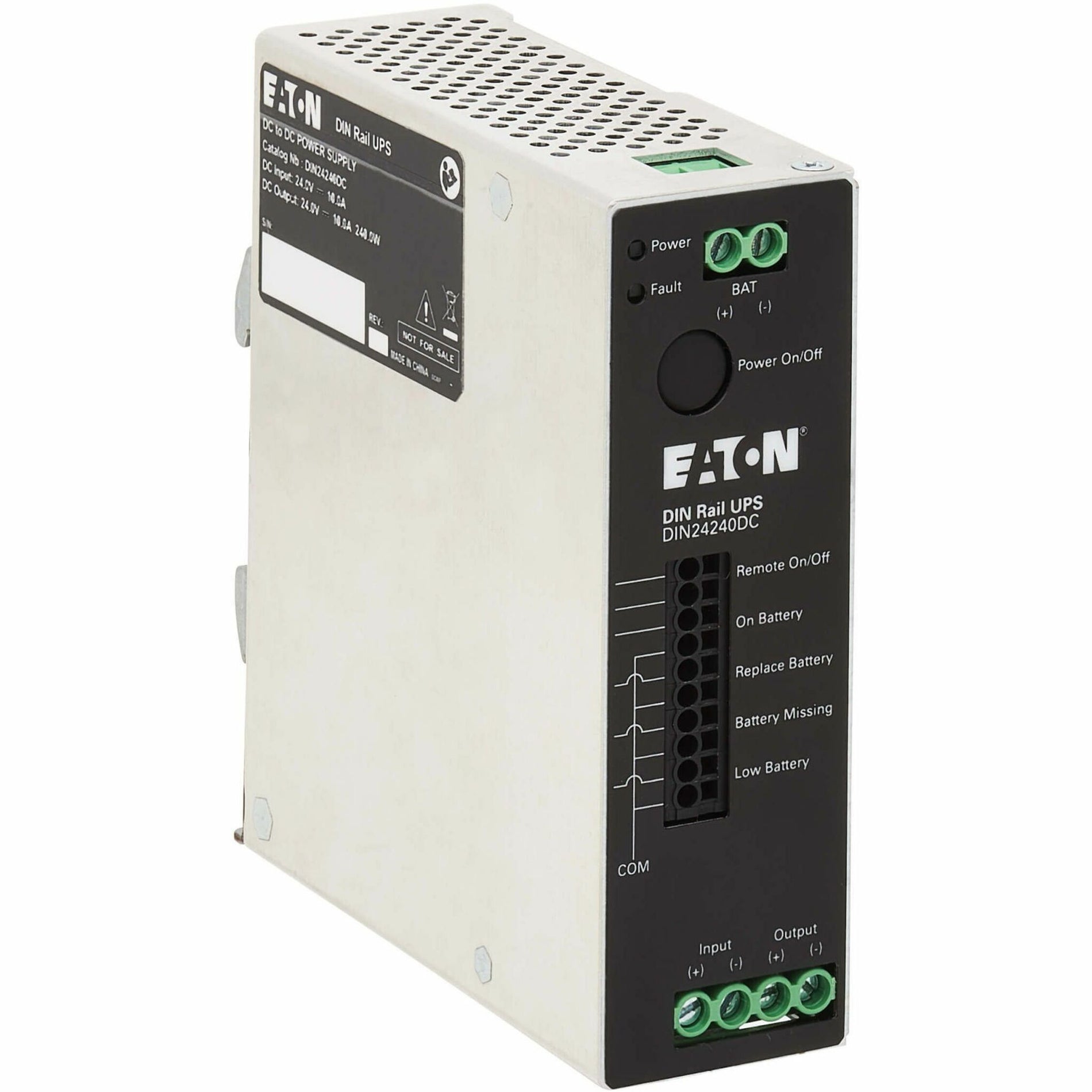 Eaton DIN24240DC General Purpose UPS, 240VA DIN Rail UPS, 24V DC Input/Output