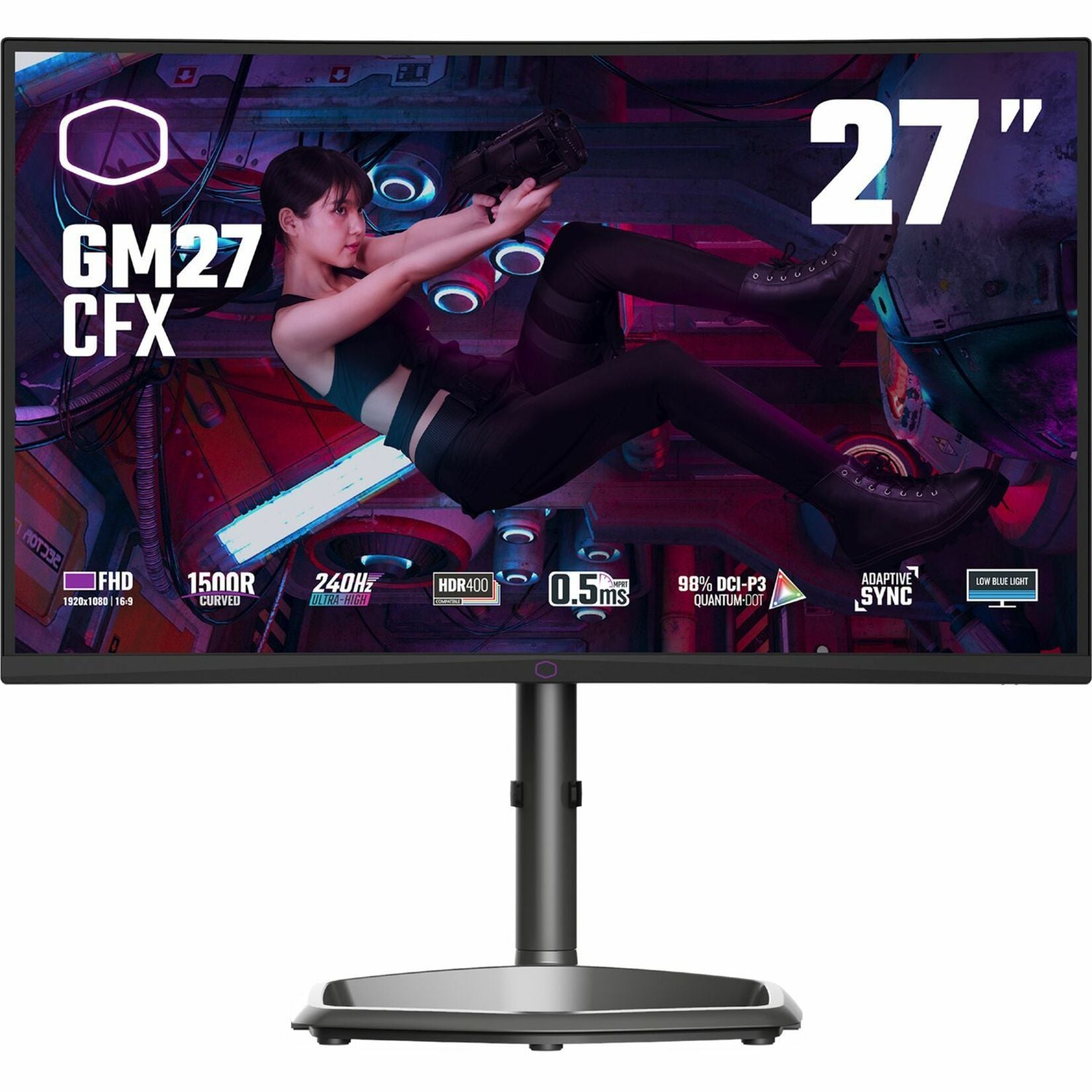 Cooler Master CMI-GM27-CFX-US GM27-CFX Widescreen Gaming LCD Monitor, 27", 240Hz, 1920 x 1080, FreeSync/G-Sync