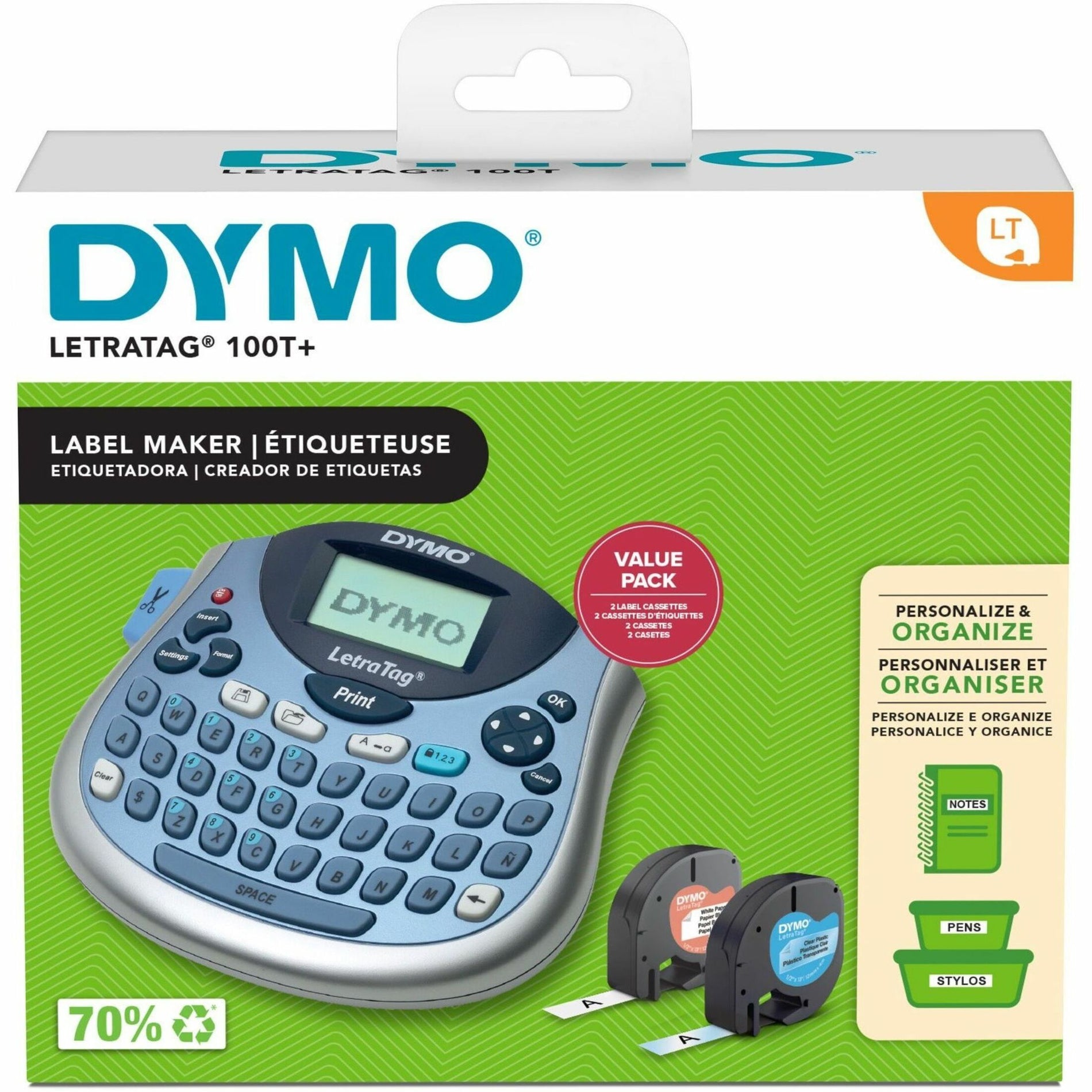 Dymo 2174540 LetraTag 100T Label Maker, Handheld Electronic Label Maker