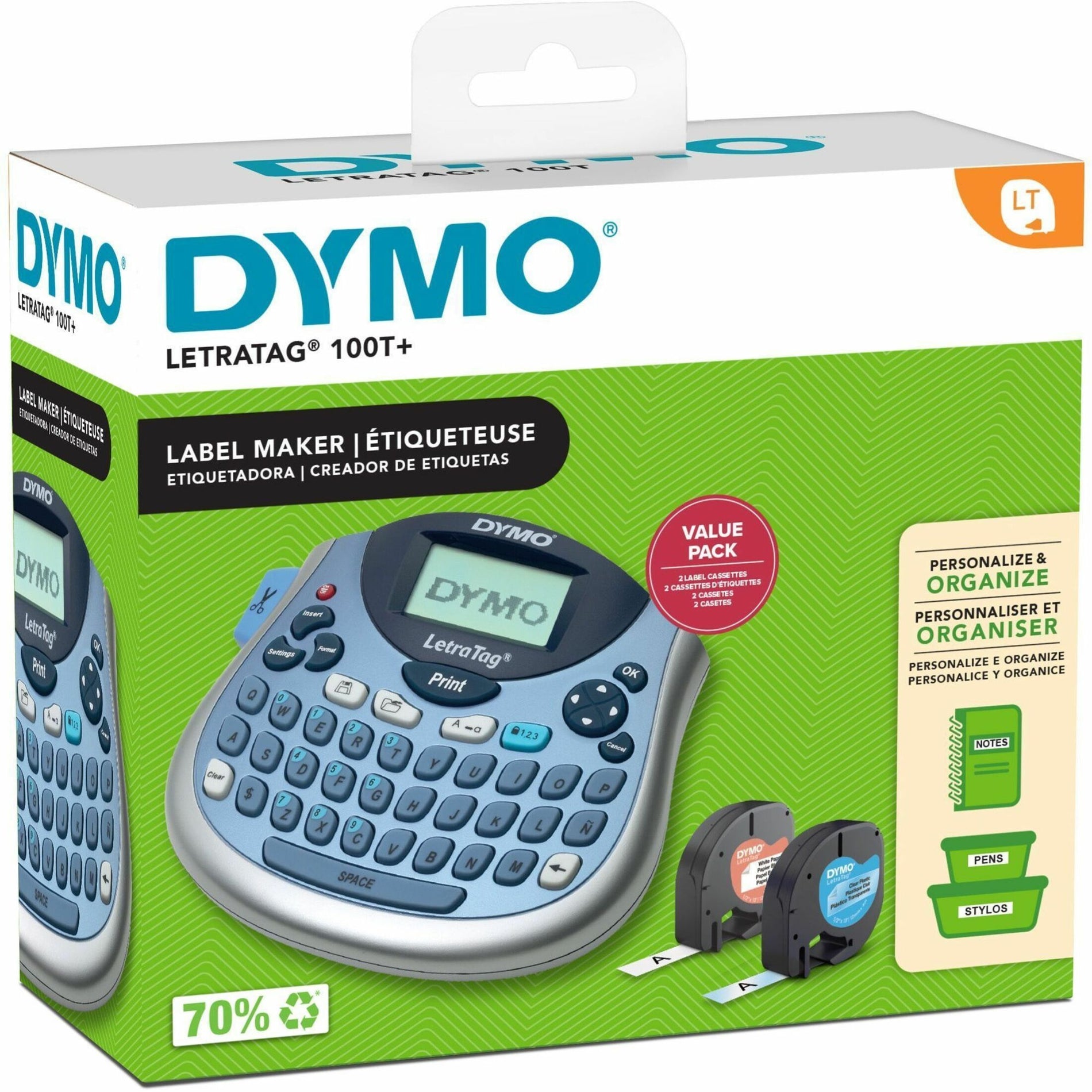 Dymo 2174540 LetraTag 100T Label Maker, Handheld Electronic Label Maker