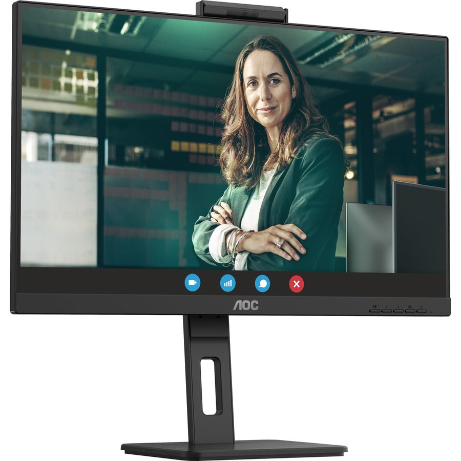 AOC Q27P3CW 27 Webcam WQHD LCD Monitor, Frameless Bezel, Adaptive Sync, Textured Black