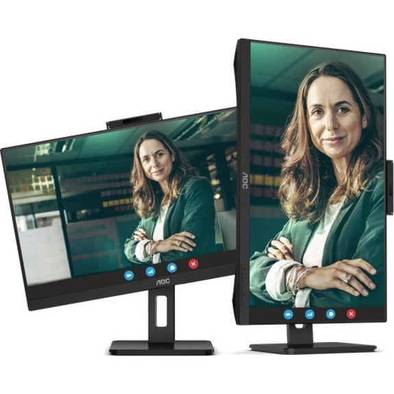AOC Q27P3CW 27" Webcam WQHD LCD Monitor, Frameless Bezel, Adaptive Sync, Textured Black