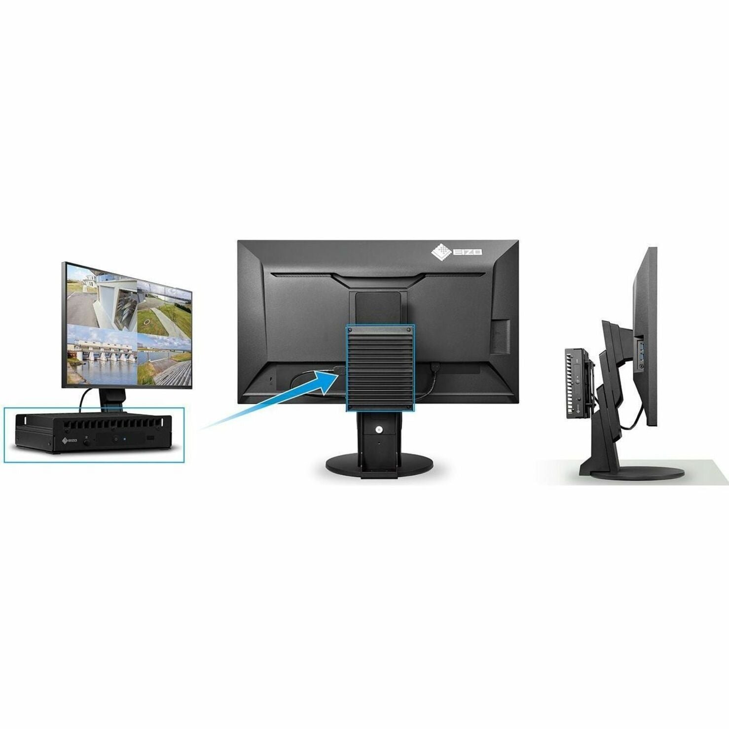 Multiple views of EIZO DX0212-IP mounting options with monitor-alternate-image6