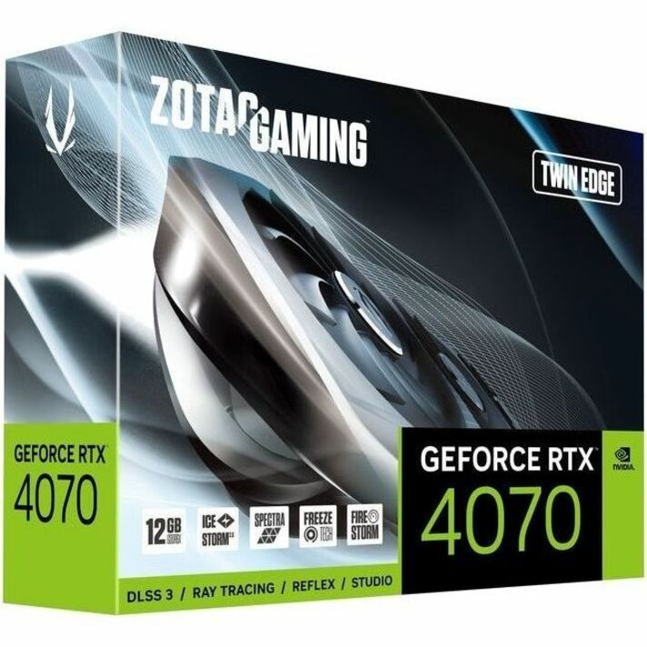 Zotac ZT-D40700E-10M GAMING GeForce RTX 4070 Twin Edge Graphic Card, 12GB GDDR6X, DirectX 12 Ultimate, Vulkan 1.3, OpenGL 4.6, 4K Resolution