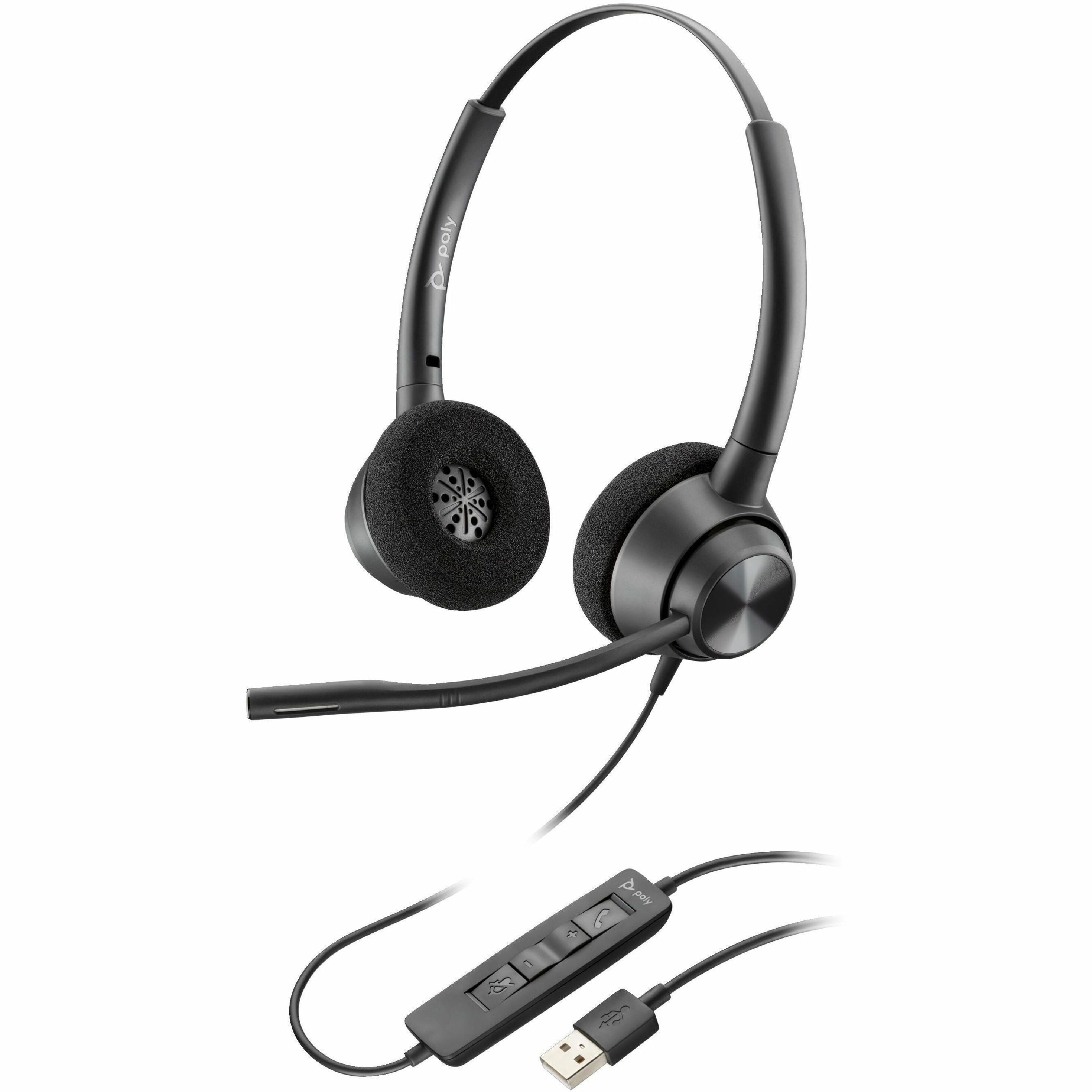 Poly 767G1AA EncorePro 310 Headset, Binaural On-ear USB Type A, 2 Year Warranty