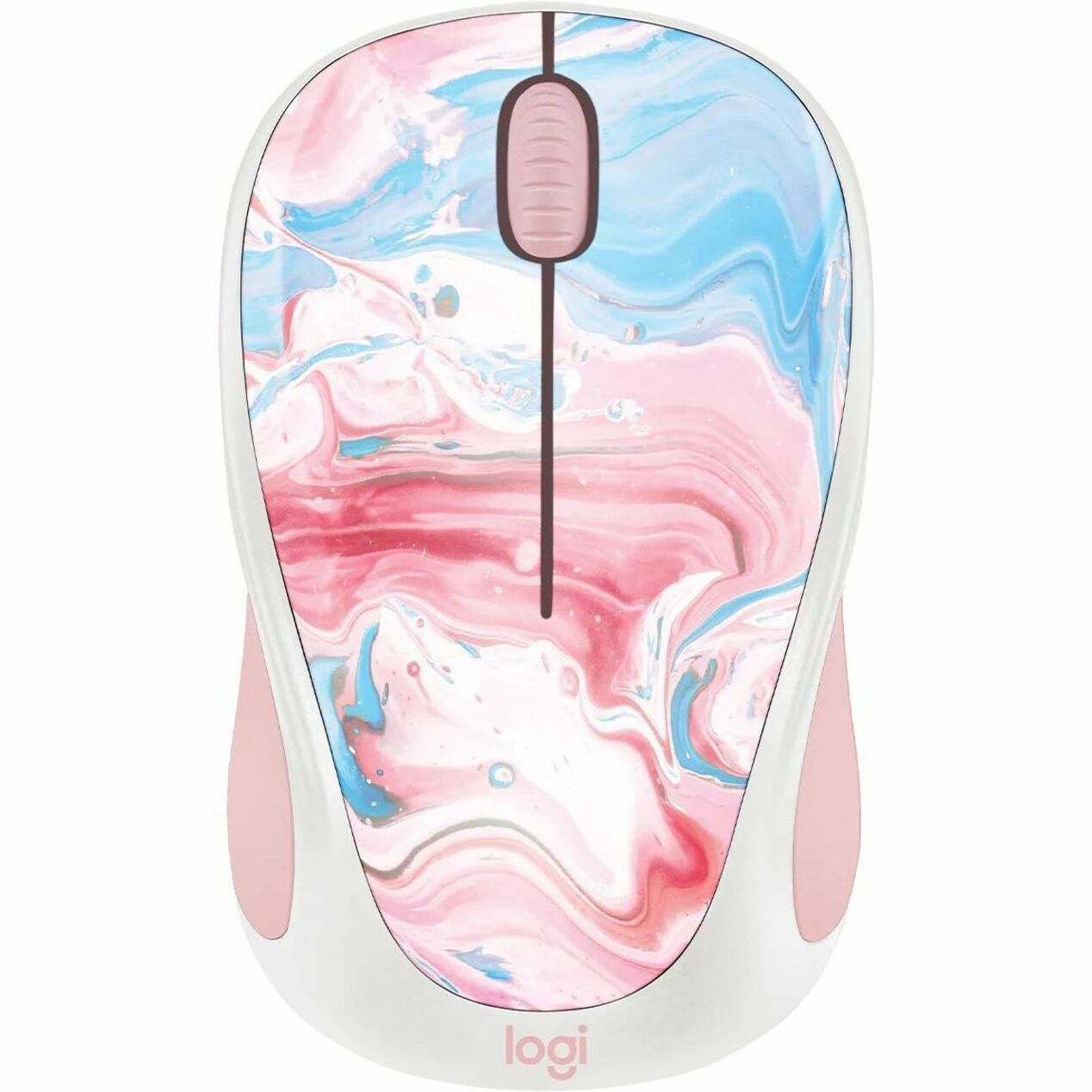 Logitech 910-007055 Design Collection Limited Edition Wireless Mouse, Ergonomic Fit, Small Size, Cotton Candy Design