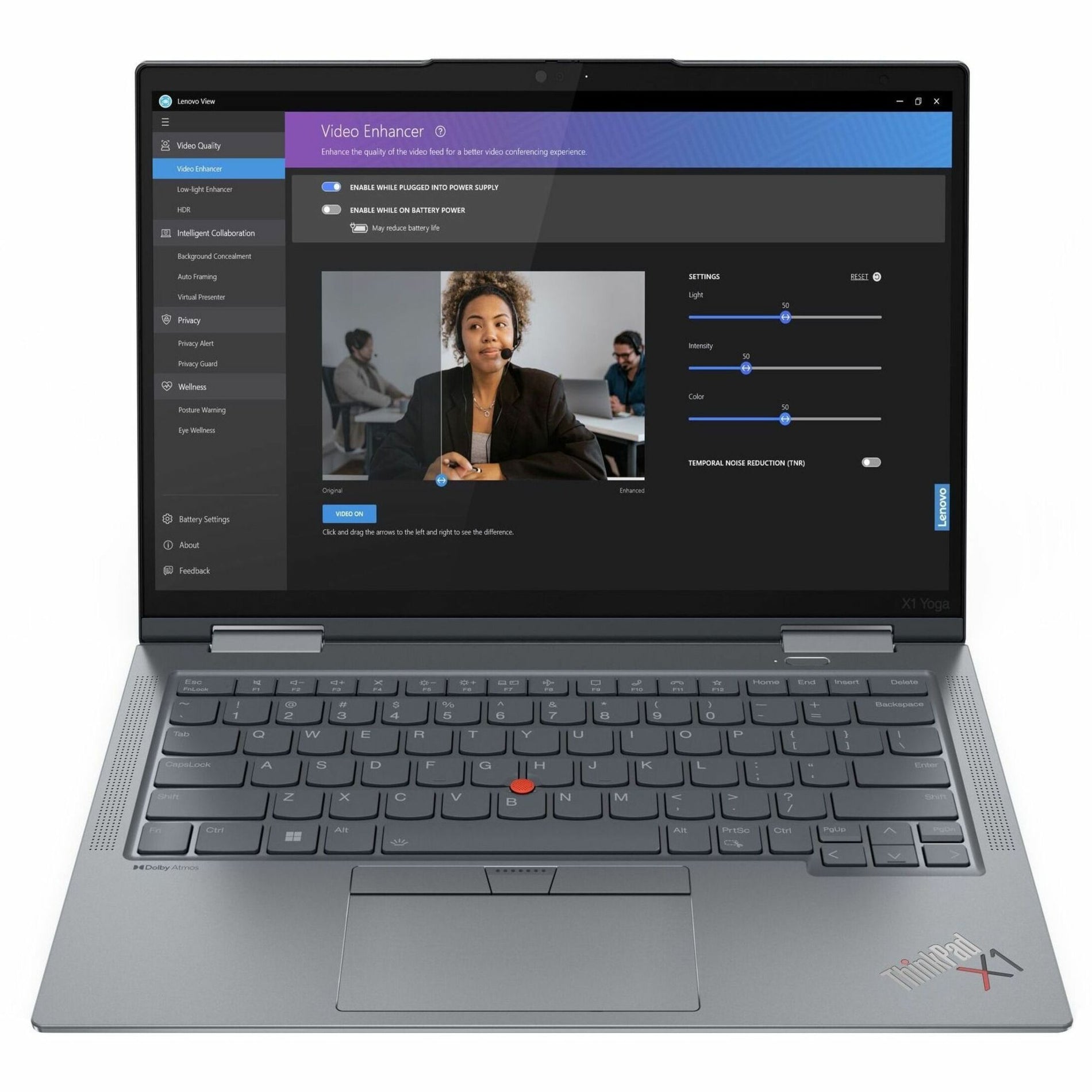 Lenovo 21HQ0076US ThinkPad X1 Yoga Gen 8 2 in 1 Notebook, 14" OLED Touchscreen, Core i7, 16GB RAM, 512GB SSD, Windows 11 Pro