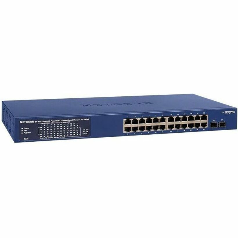 Netgear GS724TPP-300NAS Smart GS724TPP Ethernet Switch, 24 Ports, PoE+, 380W Budget
