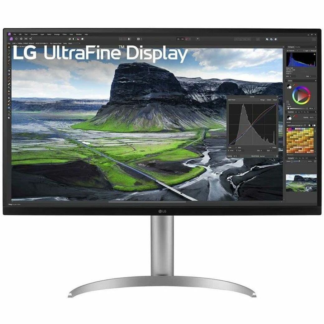 LG 32BQ85U-W Widescreen LCD Monitor, 4K UHD, HDR 400, Nano IPS Technology, USB, HDMI, USB Type-C, DisplayPort