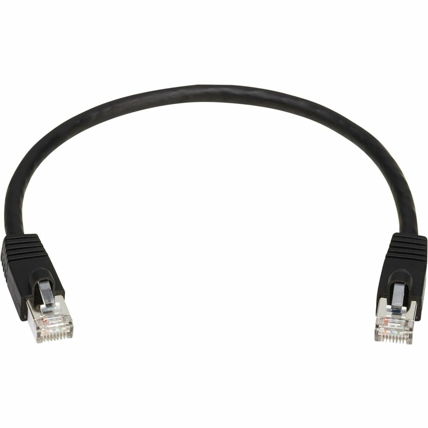 Tripp Lite N272-F01-BK Cat8 40G Snagless SSTP Ethernet Cable (RJ45 M/M), PoE, Black, 1 ft. (0.3 m)