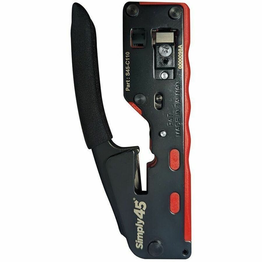 Side view of Simply45 S45-C110 crimp tool showing dual cavity design and ergonomic handle-alternate-image1