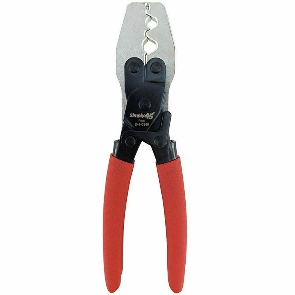 SIMPLY45 S45-C360 External Ground Crimp Tool - For Small and Large Cables, Non-ratchet, Cushion Grip, Ergonomic Handle, Spring Loaded, Durable