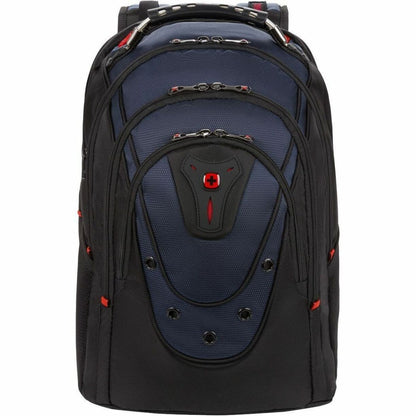 Direct front view of SwissGear Ibex Pro backpack showing shield design pattern-alternate-image2