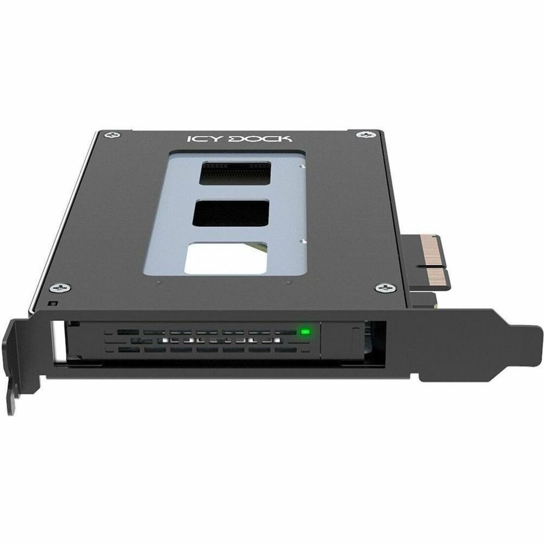 Icy Dock MB111VP-B U.2 NVMe SSD to PCIe 4.0 x4 Mobile Rack for PCIe Expansion Slot, 3 Year Warranty, 64 Gbit/s Data Transfer Rate