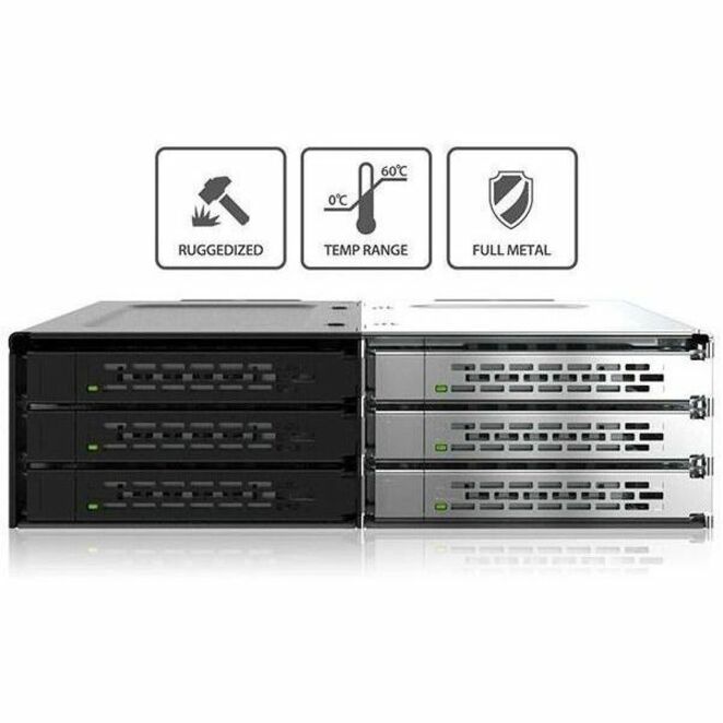 Icy Dock MB118VP-B 6 x 2.5" NVMe U.2/U.3 SSD PCIe 4.0 Mobile Rack for 5.25" Bay with SlimSAS, High-Speed Data Transfer and Easy SSD Storage Expansion