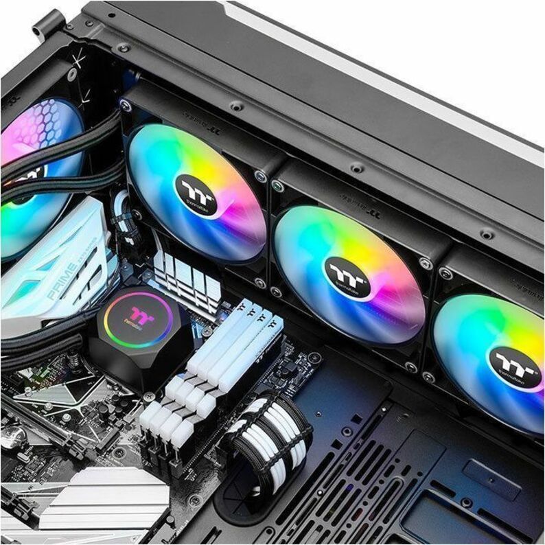 Thermaltake CL-W367-PL14SW-A TH420 Cooling Fan/Radiator/Water Block/Pump, 3 Fans, ARGB LED Color, Max Airflow 630.8 gal/min