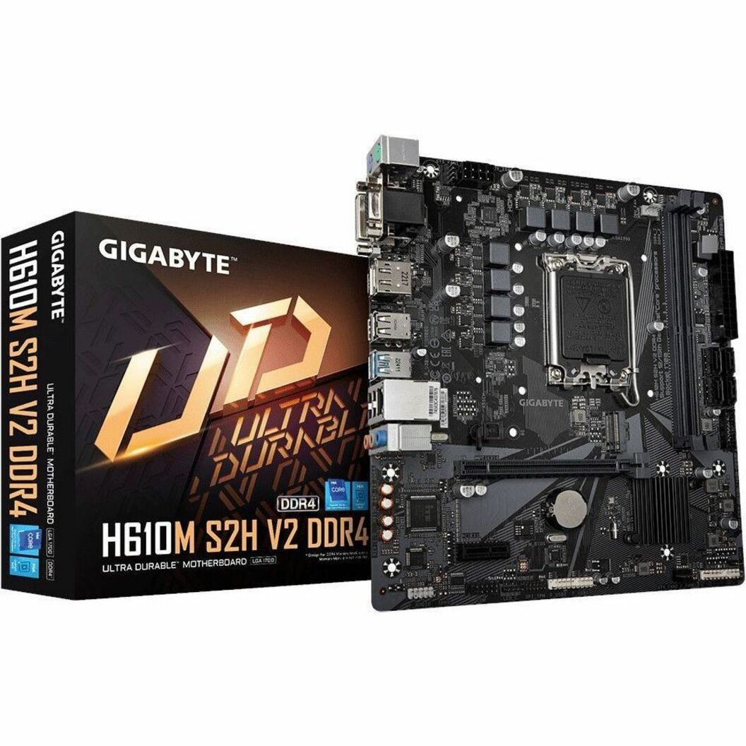 Gigabyte Ultra Durable H610M S2H V2 DDR4 (rev. 1.0) Desktop Motherboard - Intel H610 Chipset, Micro ATX
