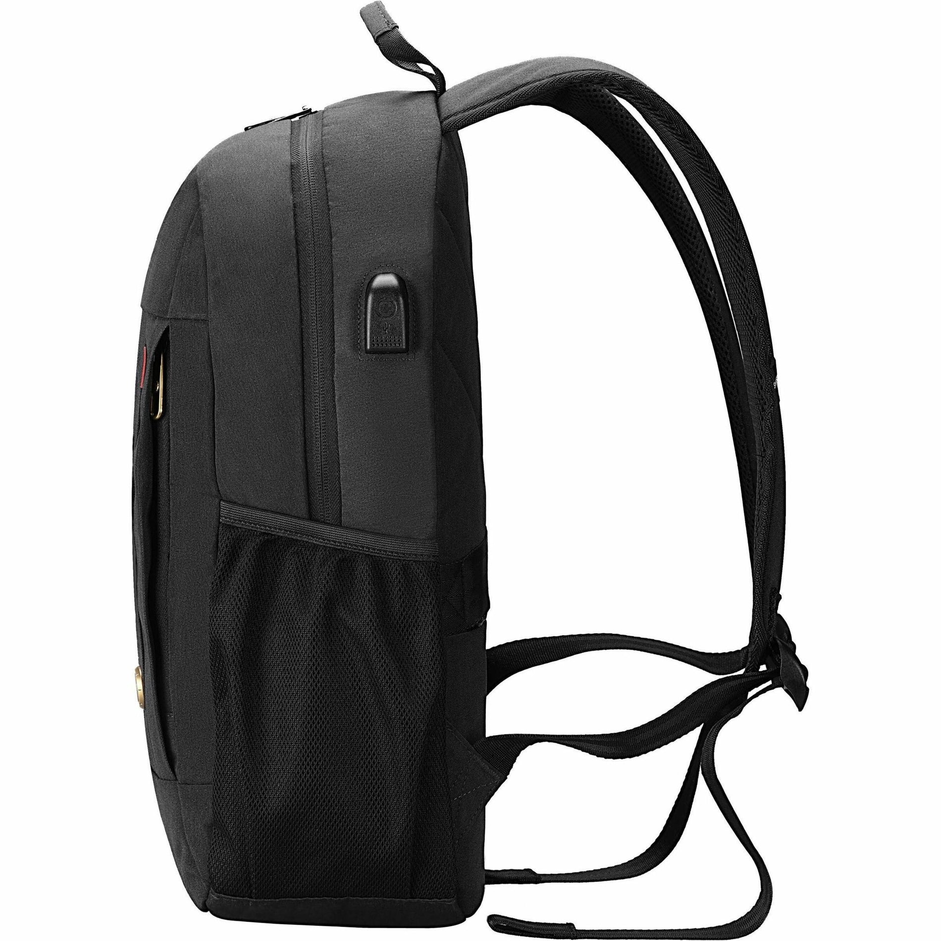 Swissdigital Design SD1634-01 Notebook Case, Backpack Carrying Case, 4.50 gal Volume Capacity, 16" Laptop Compartment, RFID Resistant, Water Resistant, Black