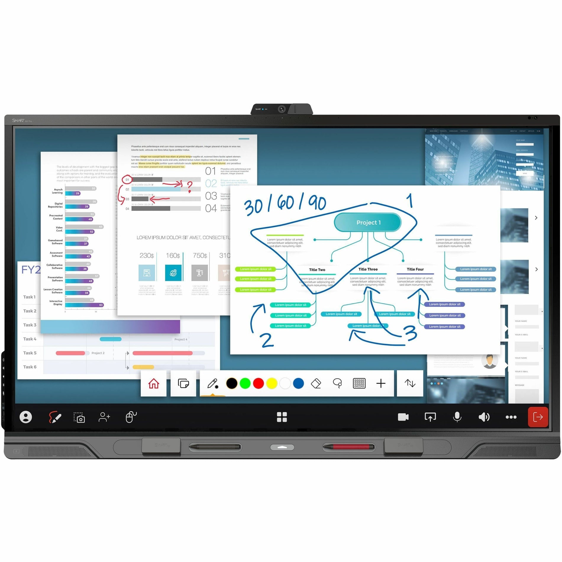 SMART SBID-QX286-P SMART Board QX086-P Interactive Display with iQ, 86" Multi-touch Screen, Android 11